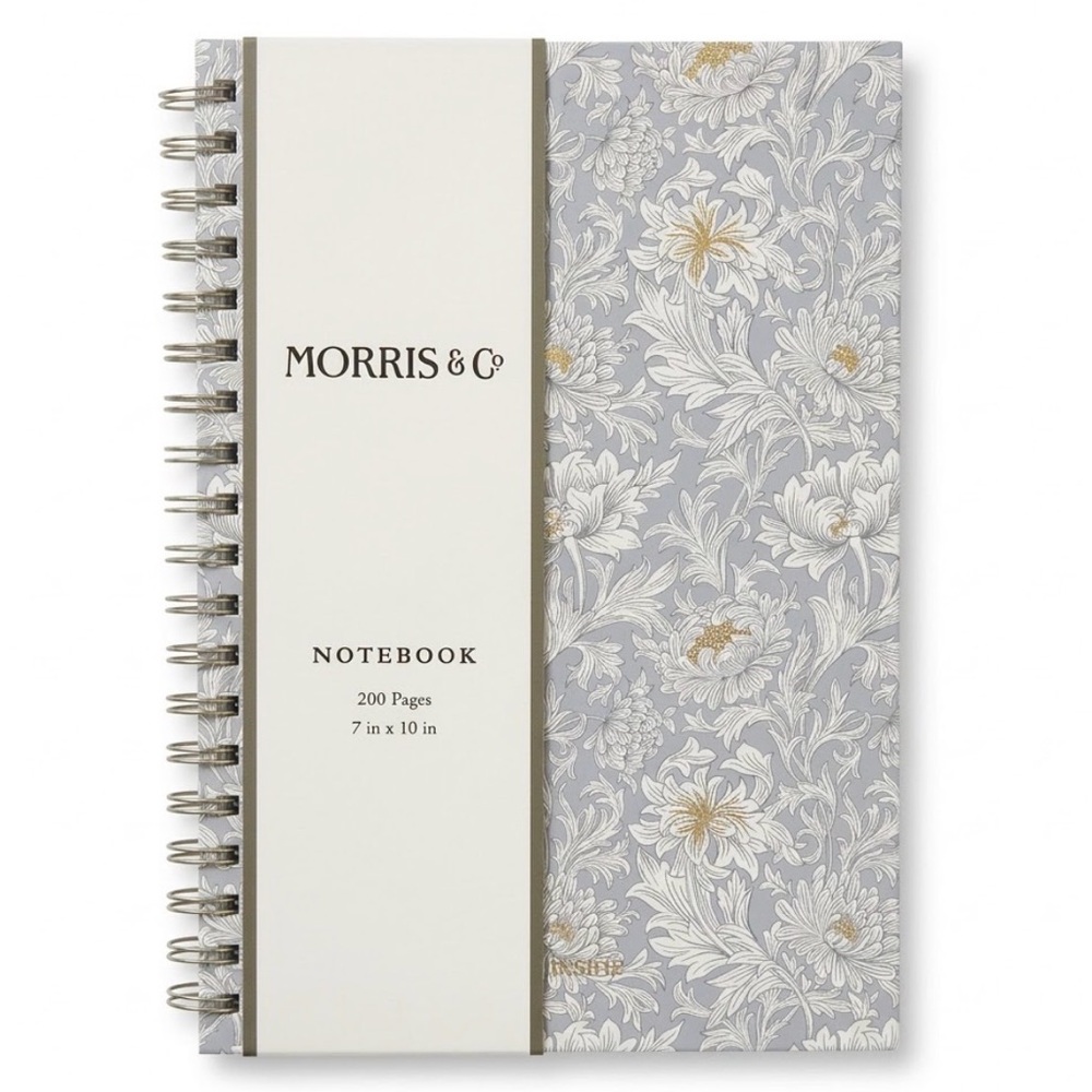Morris & Co. Floral Spiral Notebook 7”x10” - 200 Lined Pages